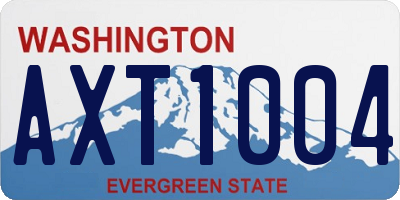 WA license plate AXT1004