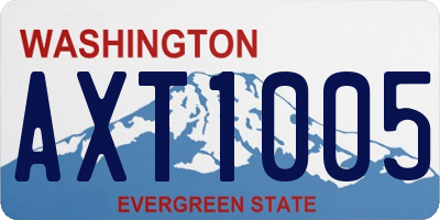 WA license plate AXT1005