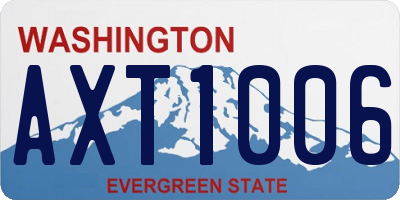 WA license plate AXT1006