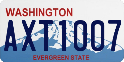 WA license plate AXT1007