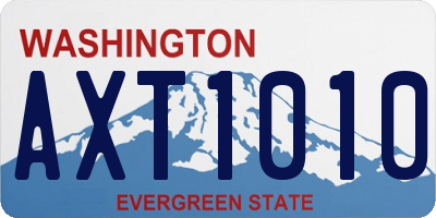 WA license plate AXT1010