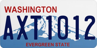 WA license plate AXT1012