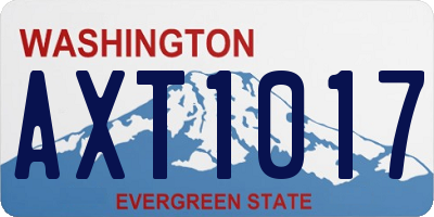 WA license plate AXT1017