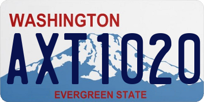 WA license plate AXT1020