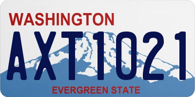WA license plate AXT1021