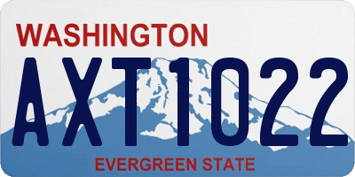 WA license plate AXT1022