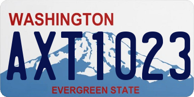WA license plate AXT1023