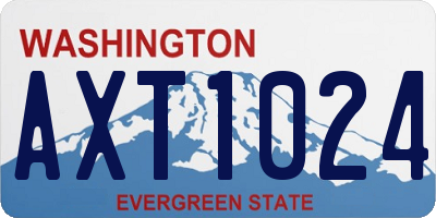 WA license plate AXT1024