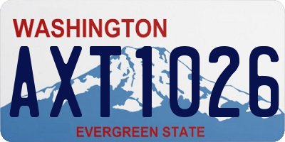 WA license plate AXT1026
