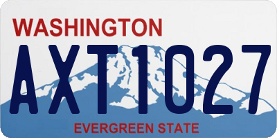 WA license plate AXT1027