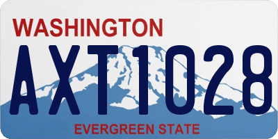 WA license plate AXT1028