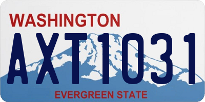 WA license plate AXT1031