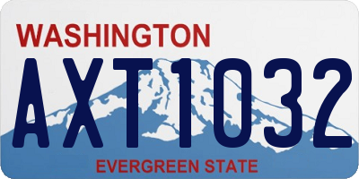 WA license plate AXT1032