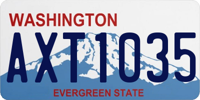 WA license plate AXT1035
