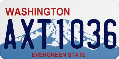 WA license plate AXT1036
