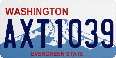 WA license plate AXT1039