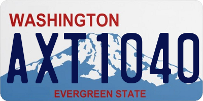 WA license plate AXT1040