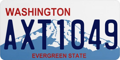 WA license plate AXT1049