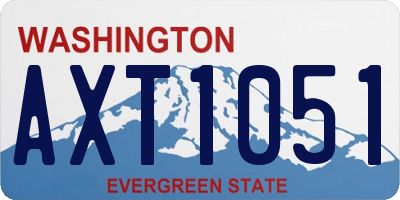 WA license plate AXT1051
