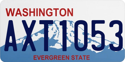 WA license plate AXT1053