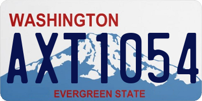WA license plate AXT1054