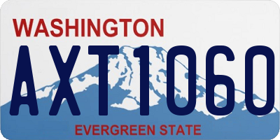 WA license plate AXT1060