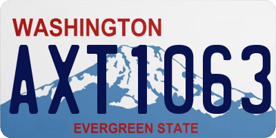 WA license plate AXT1063
