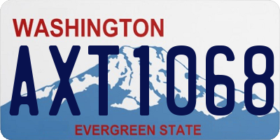 WA license plate AXT1068
