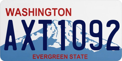 WA license plate AXT1092