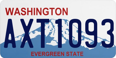 WA license plate AXT1093