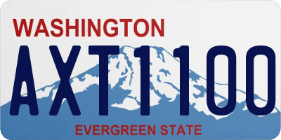 WA license plate AXT1100