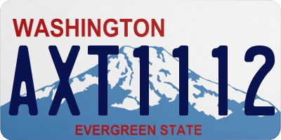 WA license plate AXT1112