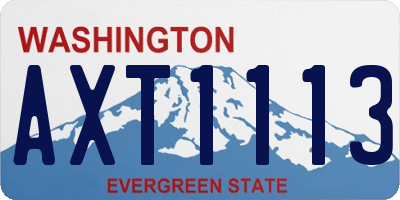WA license plate AXT1113