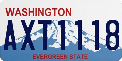 WA license plate AXT1118