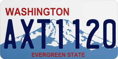 WA license plate AXT1120