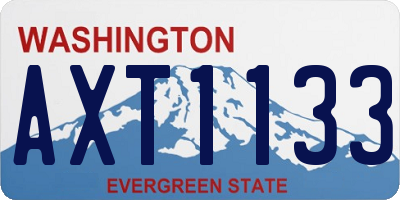 WA license plate AXT1133