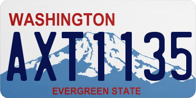 WA license plate AXT1135