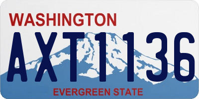 WA license plate AXT1136