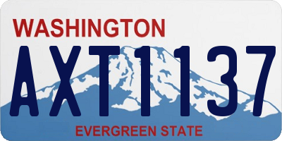 WA license plate AXT1137