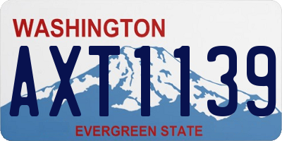 WA license plate AXT1139