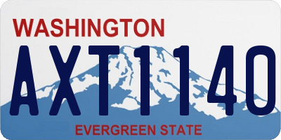 WA license plate AXT1140
