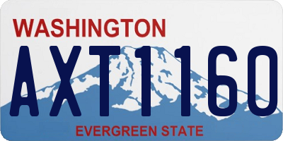 WA license plate AXT1160