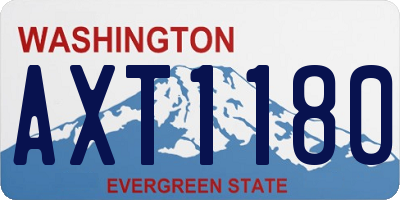 WA license plate AXT1180