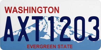 WA license plate AXT1203