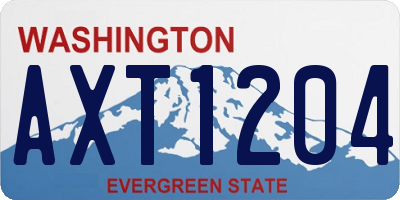 WA license plate AXT1204