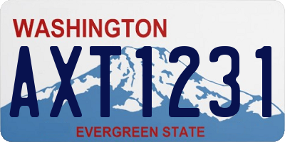 WA license plate AXT1231