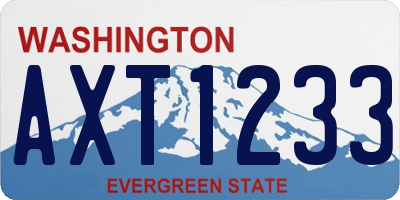 WA license plate AXT1233
