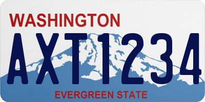 WA license plate AXT1234