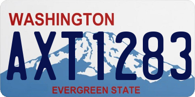 WA license plate AXT1283
