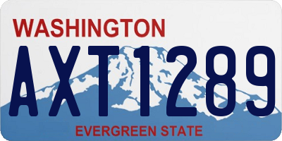WA license plate AXT1289